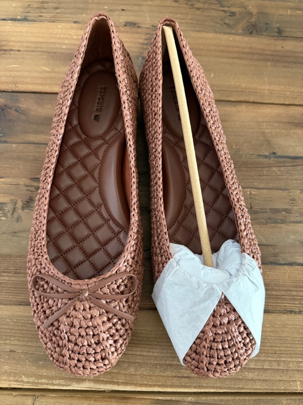 Birdies Woven Ballet Flats in Terracotta